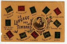 Carte FANTAISIE - Old Postcard - Le Langage des Timbres - usure coté gauche