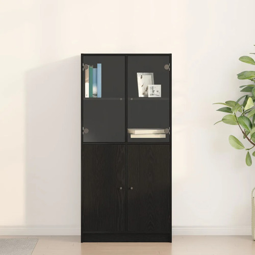 Haut armoire chêne noir - noir, 68