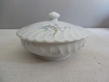 COUPELLE SUCRIER OU MOUTARDIER PORCELAINE HAVILAND SERVICE TORS MUGUET MYOSOTIS
