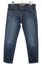 TOMMY HILFIGER Jeans Men's W33/L30 Whiskers Blue Denim Slim Fit Faded Zip Fly