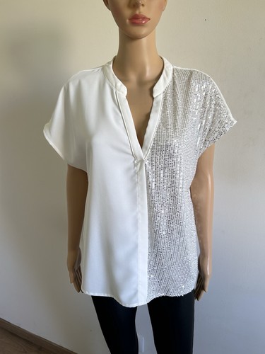 Blouse blanche argentée - blouse,