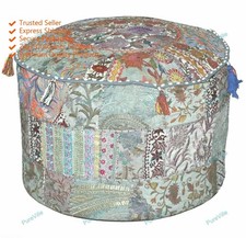 Neuf Indien Floral Pouf Housse