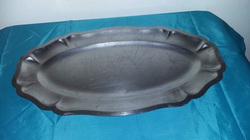 Ancien plat ovale inox - plat,