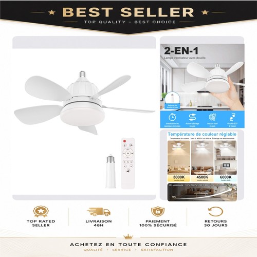 Ventilateur plafond led gukkk - ventilateur,