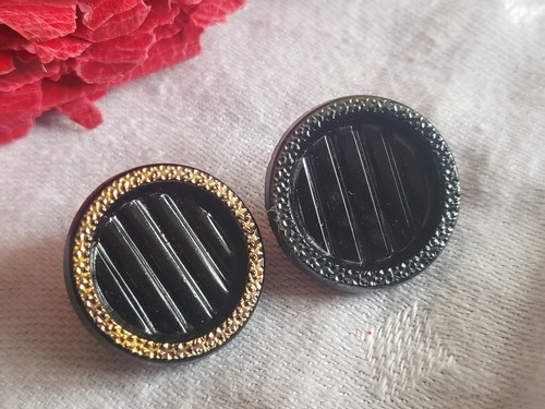 Duo boutons anciens - , verre