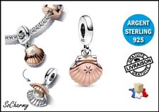 Charm Pendant Coquillage et Perle - Pour bracelet PANDORA - Argent Sterling 925