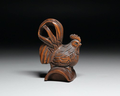 Ancien coq japonais netsuke - coq,