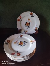 6 Assiettes à Dessert Vintage Porcelaine de Limoges  A. Vignaud  Art Déco 