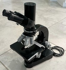 Vintage Leitz German Microscope w/ Trinocular 4X 10X 25X 40X Objectives + Berek