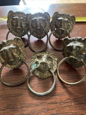 Hardware Lot Lion Head Drawer Handle XIX Eme Bronze Q8
