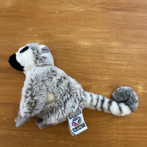 Doudou peluche lémurien blanc - lémurien,