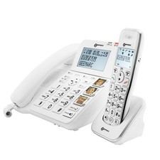 Geemarc Téléphone Fixe Senior Amplifié + Combiné Additionnel Répondeur Blanc