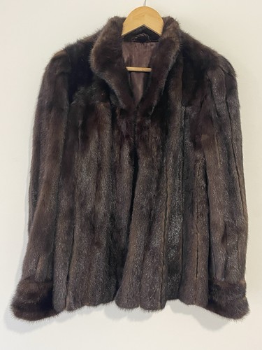 Veste fourrure vison marron - veste,