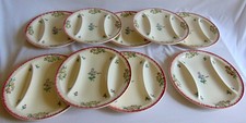 9 LARGE ASPARAGUS PLATES FAIENCE LONGWY OLD STRASBOURG MODEL