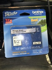 Brother P-touch ~1/2" (0.47") Black on Clear Standard Laminated 26.2 feet