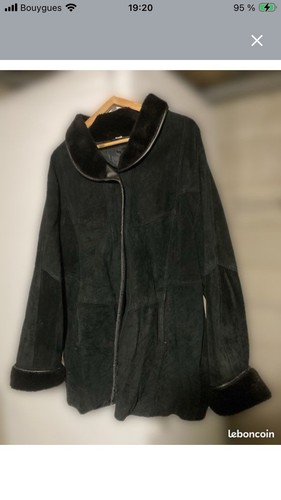 Manteau femme cuir noir