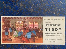 ADVERTISING BLOTTER "TEDDY CLOTHING CONFECTION - TOULON BAR SCENE"
