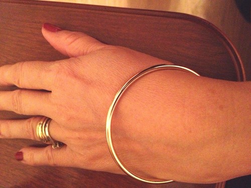 Bracelet jonc massif jaune - or,