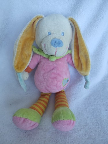 Doudou peluche 28cm lapin rose - doudou,