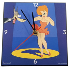 Extremely rare! Vintage Tex Avery clock - Red and Wolf - Demons Merveilles