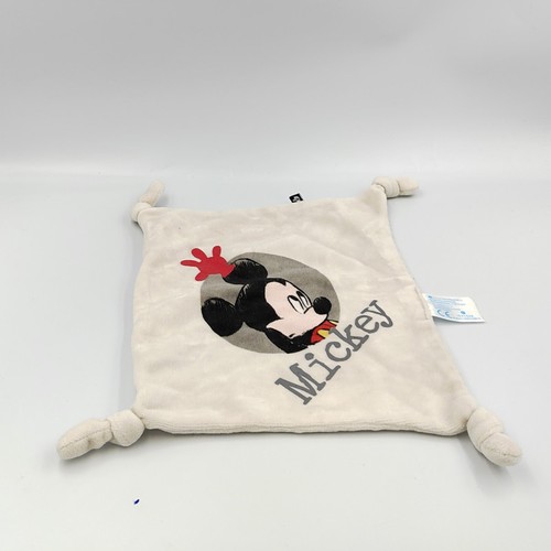 Doudou plat mickey gris beige - plat,