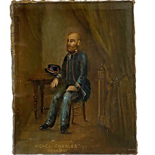 Ancien Tableau HST Portrait