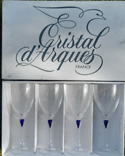 Cristal d'arques 4 verres a eau modele  Venise saphir comme neuf