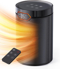 Chauffage Céramique 1500W ECO | 4 Modes, Minuterie 24H, Anti-Renversement