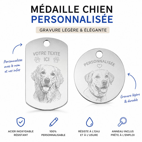Médaille chien personnalisée - médaille,