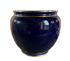 Large antique Sevres blue pot cover