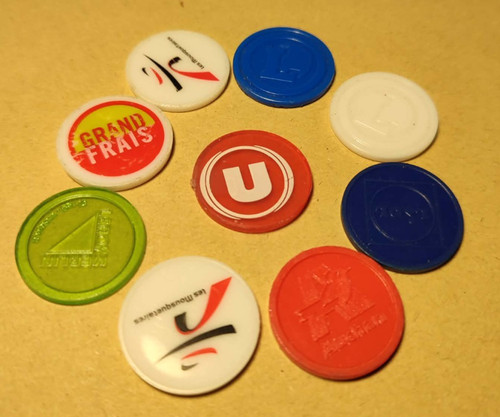 Lot jetons caddie - de,