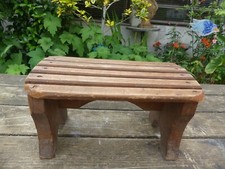 Antique fishing bench footrest domed wooden slats 34cmX21cm good condition