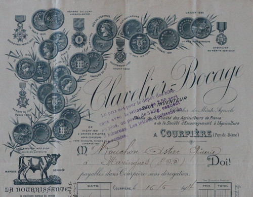 Facture courpiere 1907 - facture,