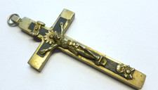 2544/25    OLD  LARGE CRUCIFIX  ..BRONZE/EBONY