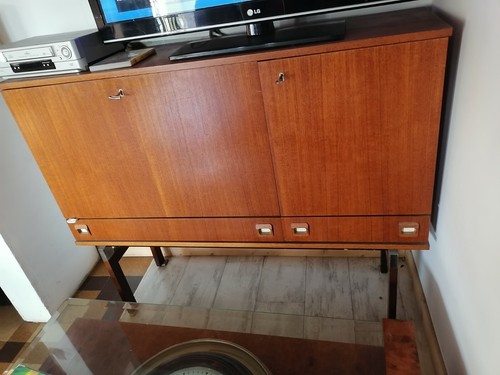 Meuble bar teck scandinave - meuble,