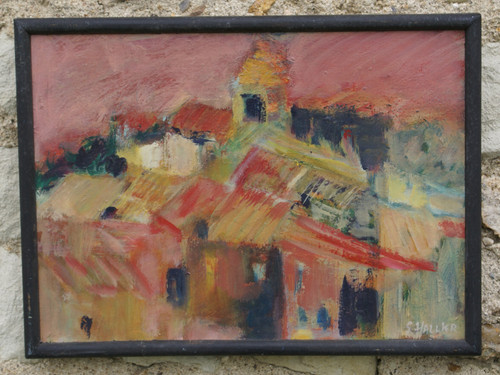 Provence huile sur toile - huile,