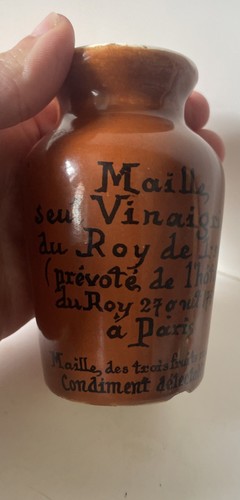Ancien pot moutarde marron - pot,