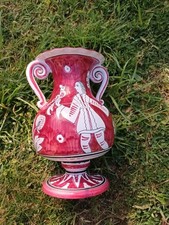 Deruta Ars Italy grand vase faïence personnages Moyen-Age