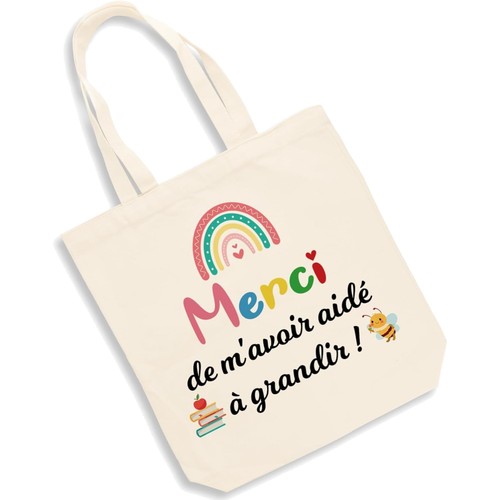 Sac toile cadeau maitresse - cadeau,