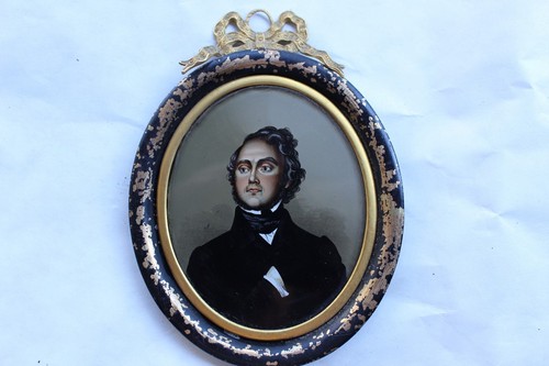 Portrait peinture sous verre