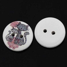 Boutons en Bois Motif Fleur