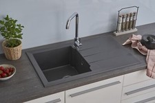 Évier Encastré Évier En Granit Mineralite 81 X 50 Gris Respekta Alineo