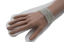 Femme Argent Métal Élastique