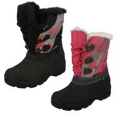 Bottes De Neige Mi-Mollet À Lacets En Fausse Fourrure Pour Filles - H4R066