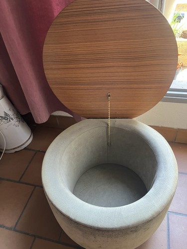 Pouf coffre rond - , similicuir