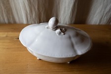 Antique Moustiers White Earthenware Vegetable Soup Bowl