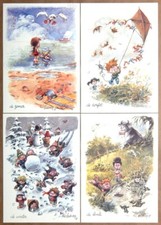 Ex-libris René Hausman Les quatre saisons 21x29,5 cm