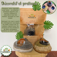 Cendrier champignon avec bol en verre - Chalet Rustique Décor & Cadeau Fumeur