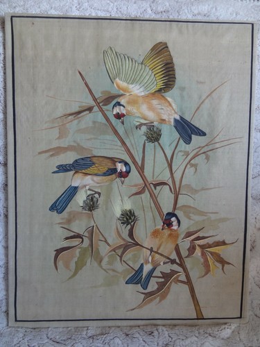 Ancienne peinture sur soie - ancienne,