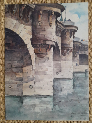 Peinture pont neuf - pont, paris